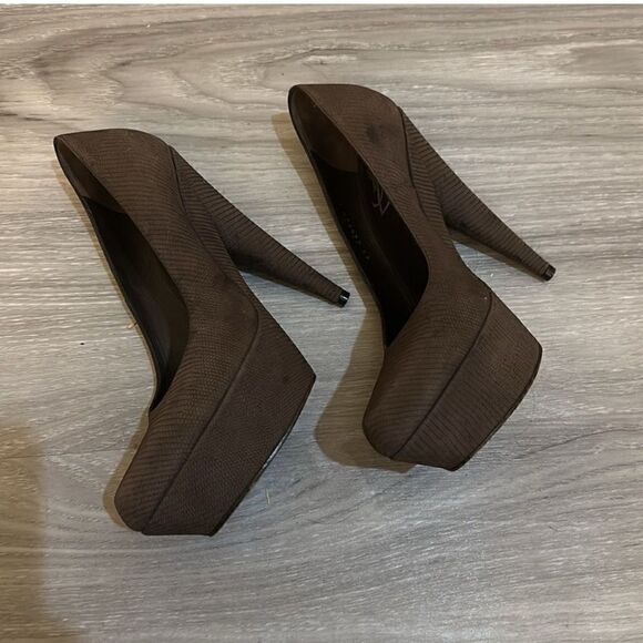 Yves Saint Laurent Dark Brown Stiletto Heels - Picture 4 of 12